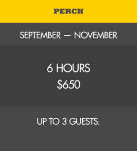 Perch Pricing Table for Fishing Charter Detroit River and Lake St. Clair
